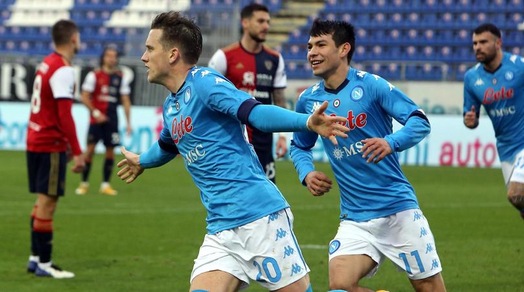 Cagliari-Napoli 1-4: Gattuso vola con Zielinski, Lozano e Insigne