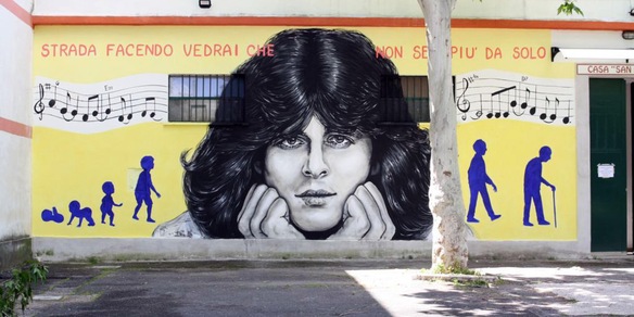 Murales a Centocelle per i 70 anni di Baglioni: il suo messaggio