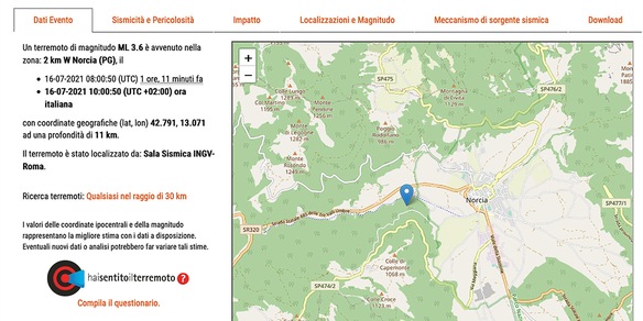 Terremoto a Norcia, segnalate due scosse in mattinata