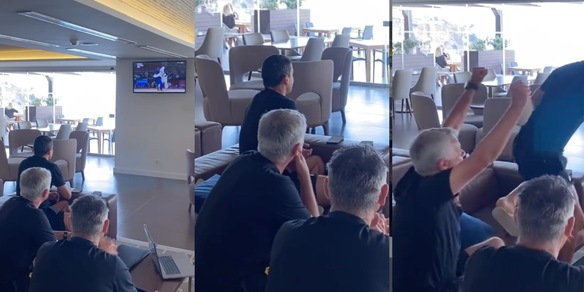 Mourinho fa festa davanti alla tv per la prima medaglia del Portogallo: video