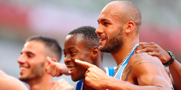 La 4x100 di Jacobs e Tortu è in finale con il nuovo record italiano