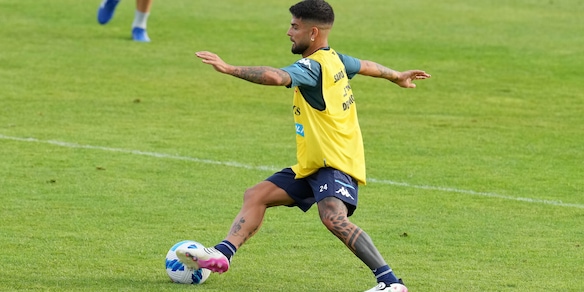 Napoli: Meret, Di Lorenzo, Insigne e Zielinski in parte col gruppo