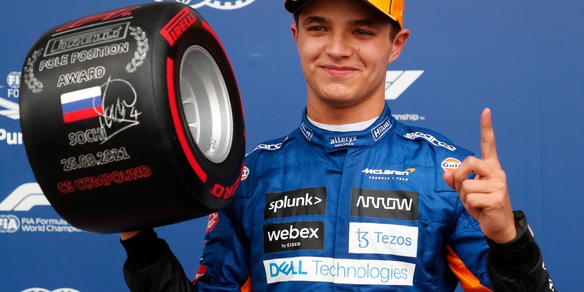 F1, Lando Norris in pista ad Adria con il suo kart