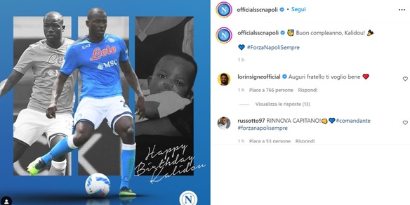 Napoli, gli auguri social a Koulibaly: i tifosi lo acclamano per il rinnovo