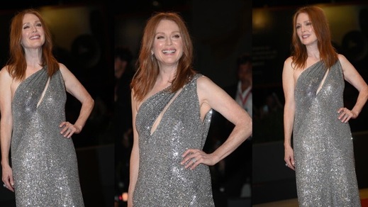Julianne Moore splendente sul red carpet di Venezia 79 Julianne Moore splendente sul red carpet di Venezia 79