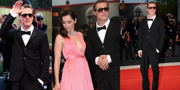 Brad Pitt sul red carpet di Venezia con l'attrice Ana de Armas