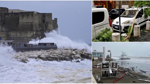 Maltempo a Roma e Napoli, danni e mareggiate sulla costa Maltempo a Roma e Napoli, danni e mareggiate sulla costa