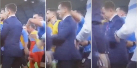 Gimenez impazzisce dopo l'eliminazione dell'Uruguay: gomitata a bordo campo a un dirigente della Fifa!
