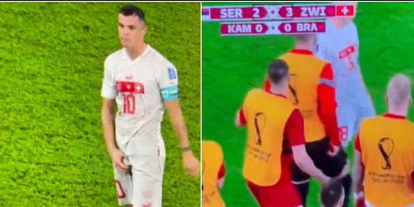 Xhaka e il gesto verso la panchina della Serbia che ha scatenato il caos in campo