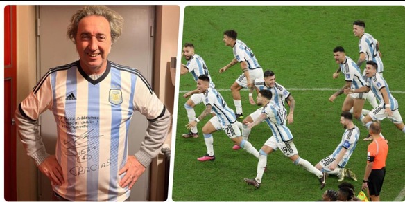 Argentina campione, Sorrentino esulta con la maglia firmata da Maradona