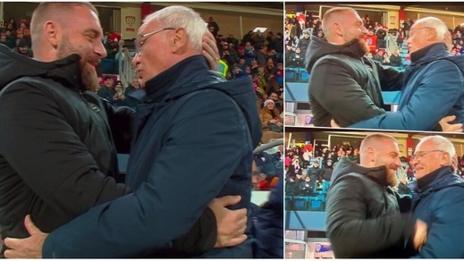 L'allievo incontra il maestro: che abbraccio tra De Rossi e Ranieri! L'allievo incontra il maestro: che abbraccio tra De Rossi e Ranieri!
