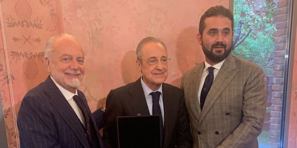 Napoli, De Laurentiis con Florentino Perez: il messaggio al Real Madrid