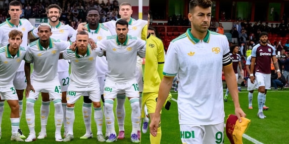 La Roma in campo con la terza maglia: El Shaarawy capitano in verde-oro La Roma in campo con la terza maglia: El Shaarawy capitano in verde-oro