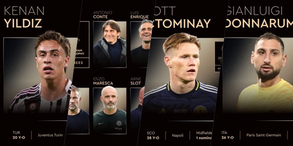 Pallone d'Oro, tutti i candidati per i premi di stasera: ci sono Yildiz, Donnarumma e Conte