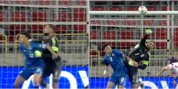 Israele-Italia, gol annullato al 4' per un fallo su Donnarumma: la fotosequenza