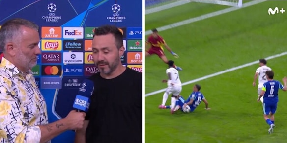 De Zerbi furioso: "Il rigore dato al Real contro il Marsiglia è una vergogna! Incredibile..."