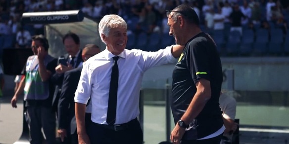 La frase di Gasperini a Sarri prima di Lazio-Roma: "Meglio qua..."