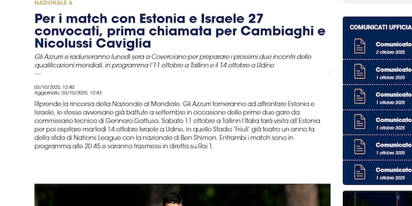 Italia, i convocati di Gattuso per le sfide contro Estonia e Israele