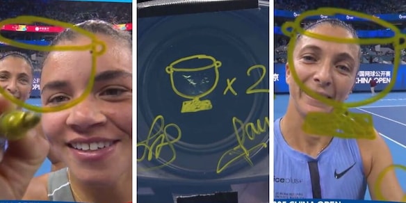 Jasmine Paolini e il disegno che fa scoppiare a ridere Sara Errani dopo il trionfo in Cina