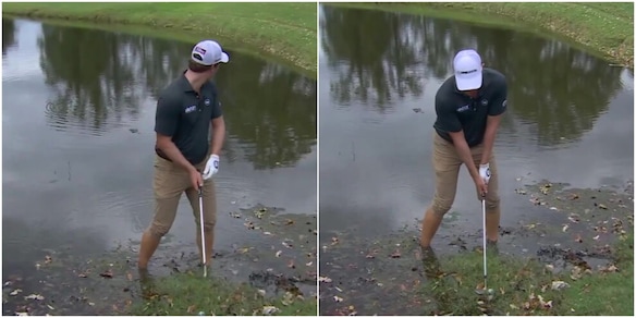 Puro terrore nel torneo di golf: è costretto a colpire la pallina, ma quello che spunta alle sue spalle fa spavento…