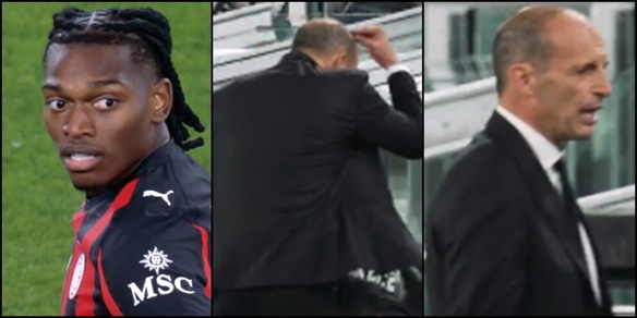 Le telecamere a bordocampo svelano cosa ha detto Allegri all’errore di Leao: “Ma come…”