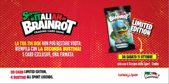 Skifidol Italian Brainrot, in arrivo in edicola la seconda bustina serie “All Sport Legends”