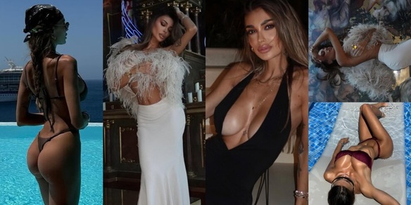 Cristina Buccino in versione sexy angelo e diavoletta: le piume però lasciano intravedere tutto