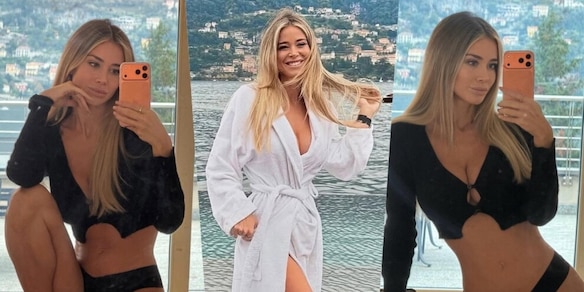 Diletta Leotta, che weekend romantico: accappatoio e selfie sul lago di Como