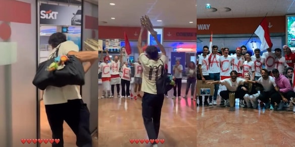 L'accoglienza per Vacherot in aeroporto: lui "lancia" la coppa di Shanghai ed esplode la festa dei tifosi