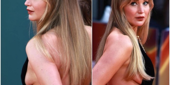 Jennifer Lawrence, l'abito è troppo succinto: incidente sexy sfiorato sul red carpet a Londra