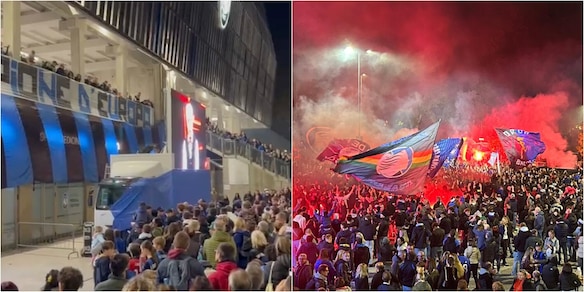 Gasperini appare in un video durante la festa dell'Atalanta, tifosi in delirio: che accoglienza per l'ex allenatore