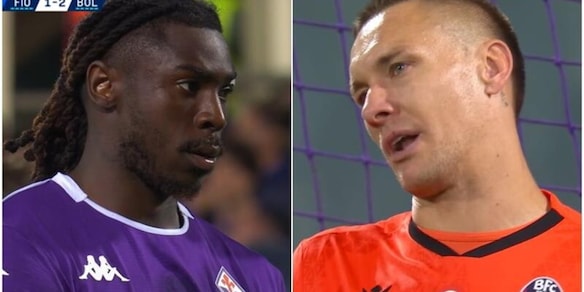 La strana richiesta di Skorupski a Kean prima del calcio di rigore in Fiorentina-Bologna: "Non mi fare..."