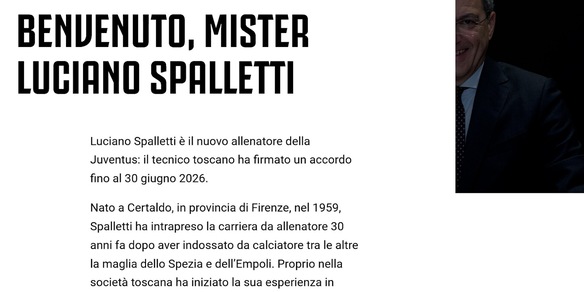 Ufficiale: la Juventus annuncia l'arrivo di Luciano Spalletti
