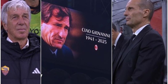 Minuto di silenzio per Galeone, le reazioni di Allegri e Gasperini e l'omaggio di San Siro