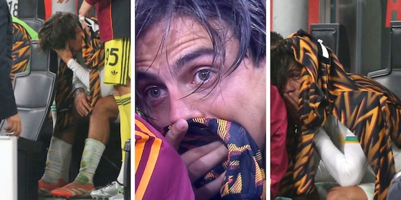 Dybala in lacrime in panchina: le foto di Paulo a pezzi fanno il giro del mondo