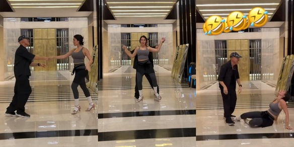 Georgina va di "Salsa", ma...cade nel finale