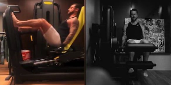 Allenamento da guerriero per Marchisio. E sullo sfondo il quadro della Juve