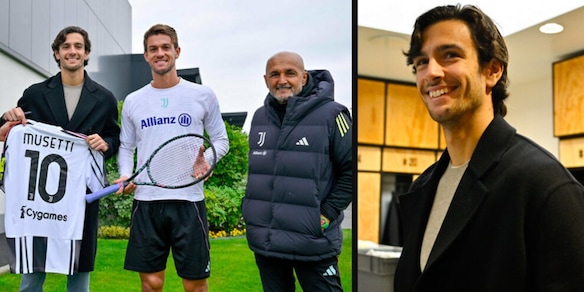 Musetti, visita alla Juve: la foto con Spalletti e il saluto con la squadra