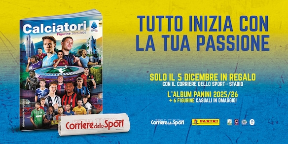 Album Calciatori Panini 25/26, in regalo oggi con il Corriere dello Sport in edicola