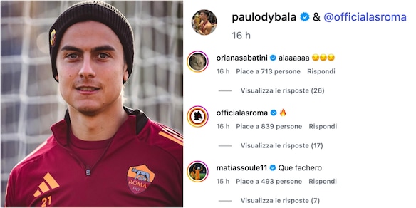 Dybala, post d’amore alla Roma per spegnere le voci d’addio: Oriana e Soulé commentano così...
