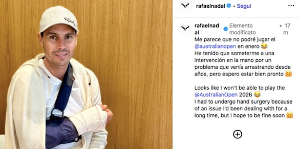 L'annuncio di Nadal e la foto sui social: la frase ironica che scatena l'affetto dei tifosi