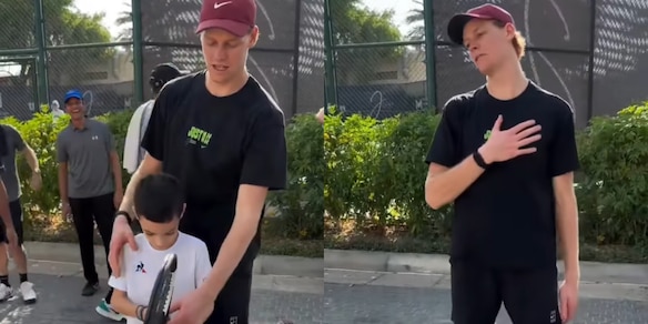 Sinner e la lezione di tennis al bambino: “Ma una cosa non posso insegnartela perché non sono bravo…”