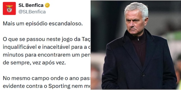 Il Benfica di Mourinho dopo la vittoria dello Sporting in Coppa: "Altro episodio scandaloso, è già tutto deciso"
