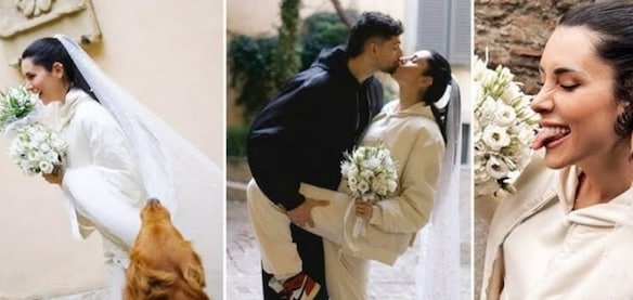 Valentina Vignali e Fabio Stefanini si sono sposati, matrimonio in tuta