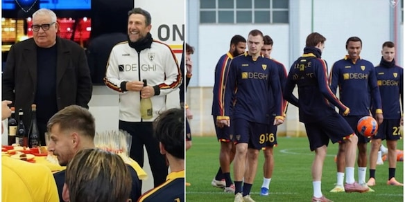 Natale in campo per il Lecce: Di Francesco dirige l'allenamento della mattina
