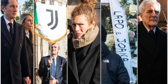 I funerali di Maria Sole Agnelli, presente John Elkann e uno stemma Juve. Lapo invia una corona di fiori