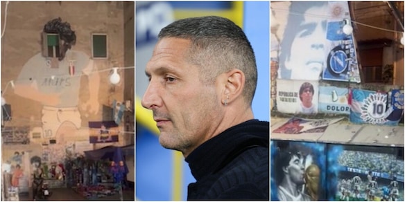 Materazzi incantato da Maradona ai Quartieri Spagnoli: l'omaggio emozionante a Napoli