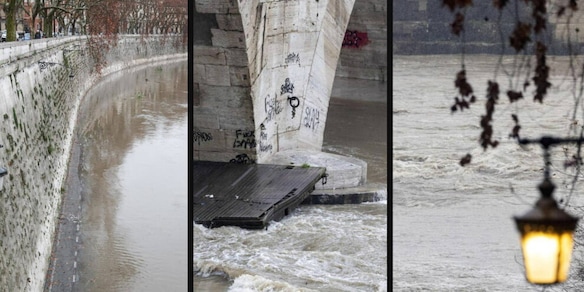 Roma, il Tevere è in piena e l'Aniene è esondato in diversi punti della città