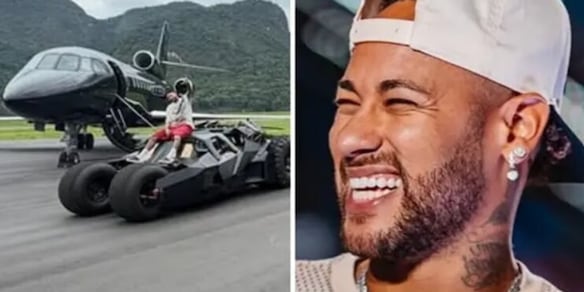 Neymar naviga nel lusso, la foto tra jet privato e una Batmobile scandalizza il web