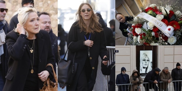 I funerali di Brigitte Bardot: arrivano i familiari, Marine Le Pen in lacrime